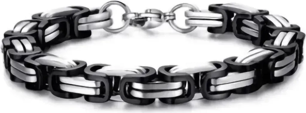 Bracciale Uomo Alvara Acciaio Nero e Argento 18cm KP29854 - Shop Online