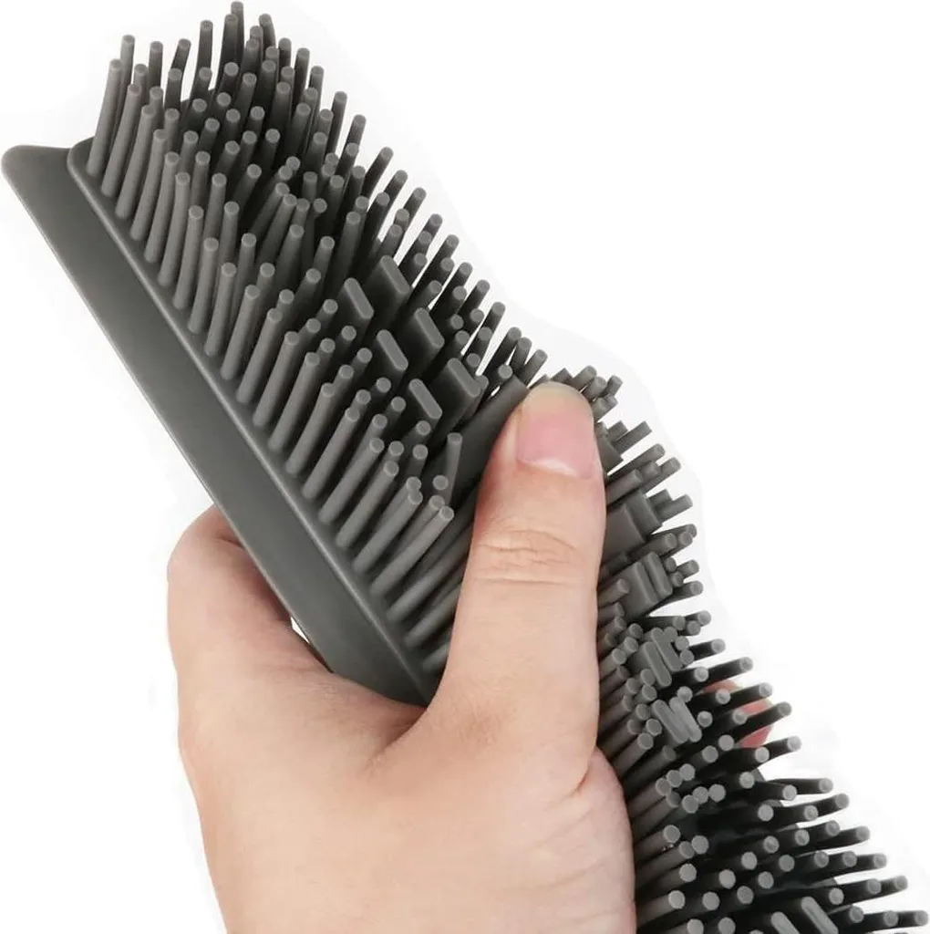 Balai en silicone avec long manche poils caoutchouc pour sols et tapis