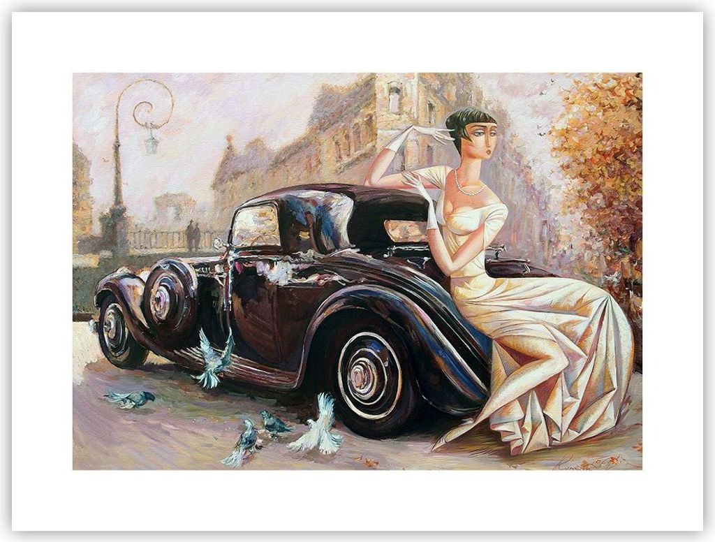 Poster - Poster ohne Rahmen - frau retro stil - 40x30 cm - Wand Bild - Wanddeko - Wandbilder - Kunstposter - Wandposter - Bilder - Kunstdruck - Wan...