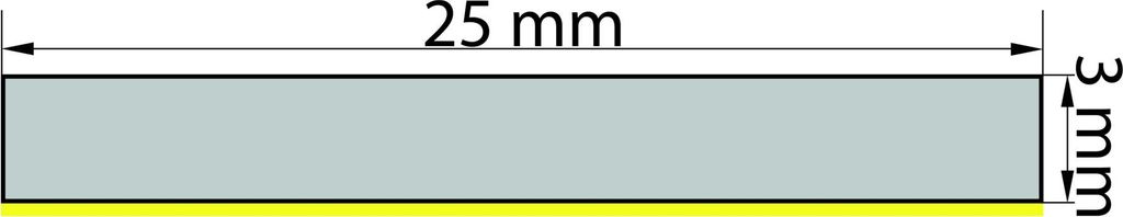 ZKS3x25 (VPE 1x10 m) Zellkautschuk - Streifen 3x25 mm einseitig selbstklebend (als Montagehilfe)