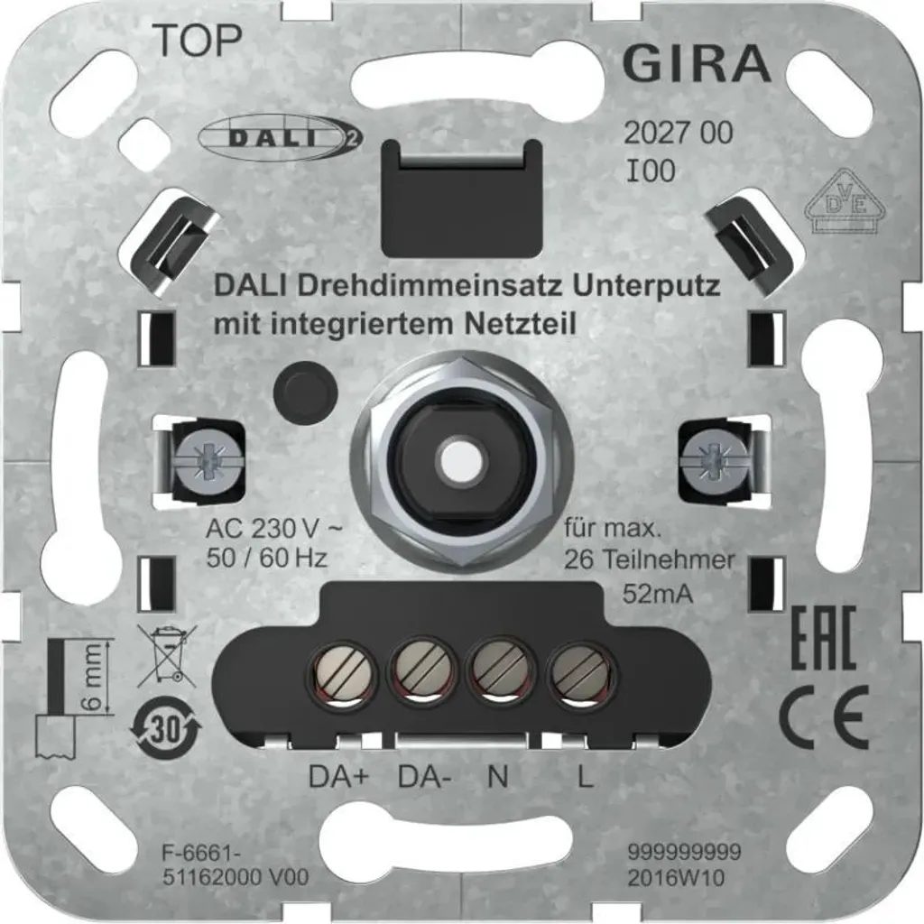 Créez une ambiance parfaite avec le variateur Gira 202700 DALI encastré