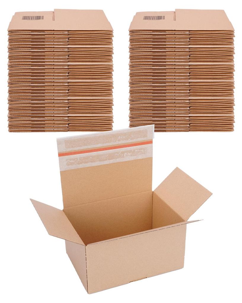 Automatik Karton - 120 Versandkartons mit selbstklebendem Deckel - Kartonagen 213 x 153 x 109 mm - VP30