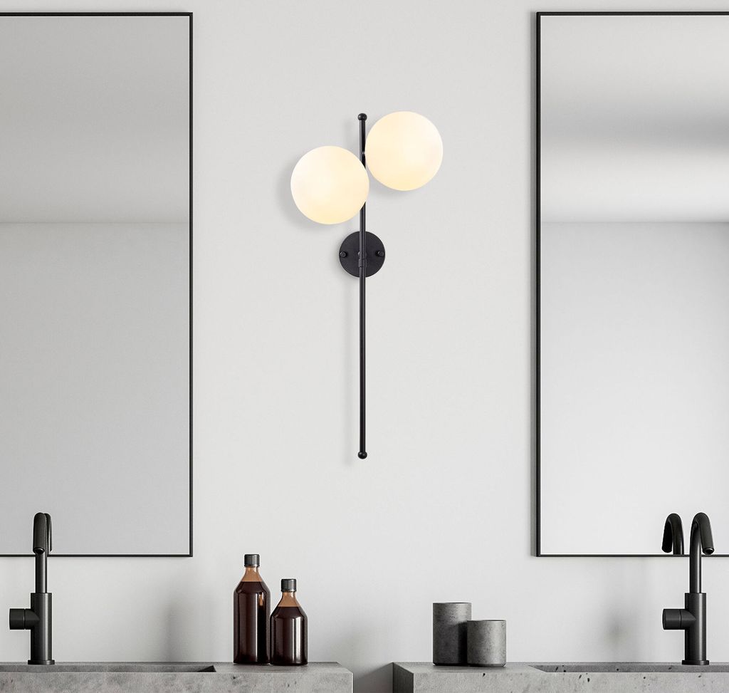 Opviq, Fazli- Fazli FLG, Schwarz, Wandleuchten, 32 x 27 x 72 cm, Metallkörper