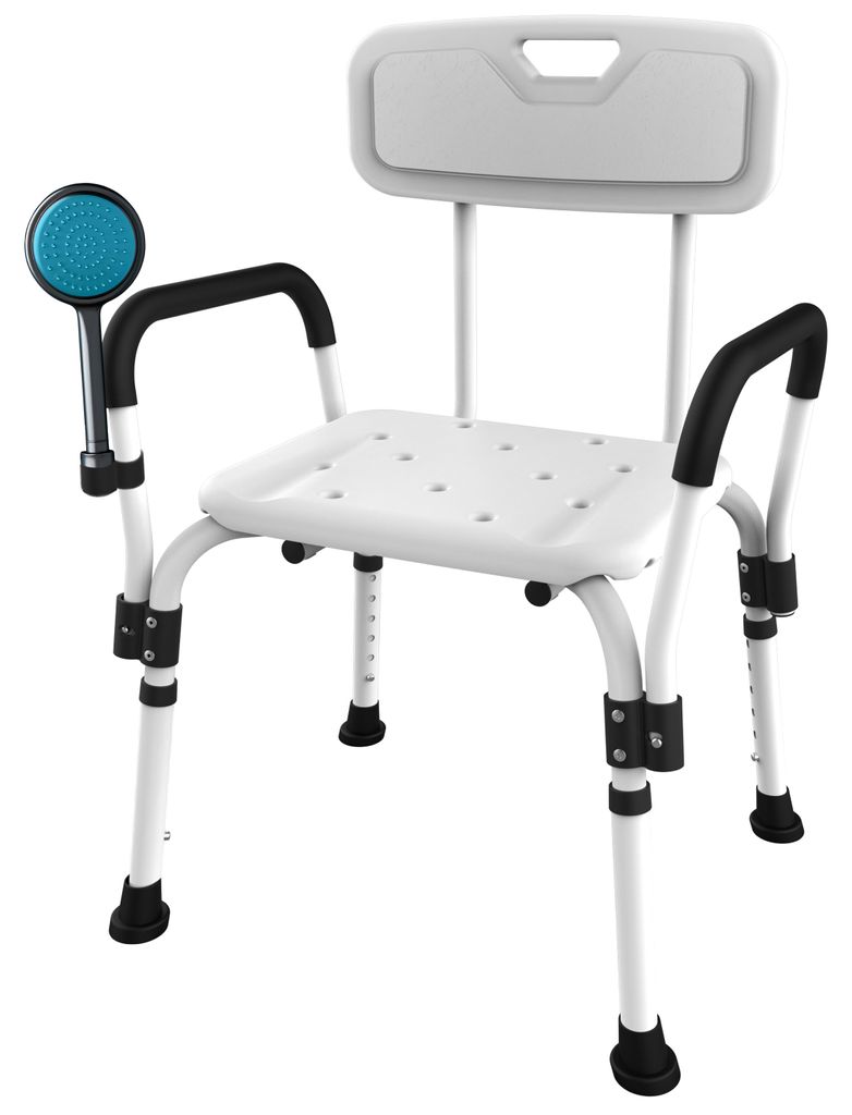 Brixy Duschstuhl mit abnehmbarer Rückenlehne und Armlehne – Produktbild 