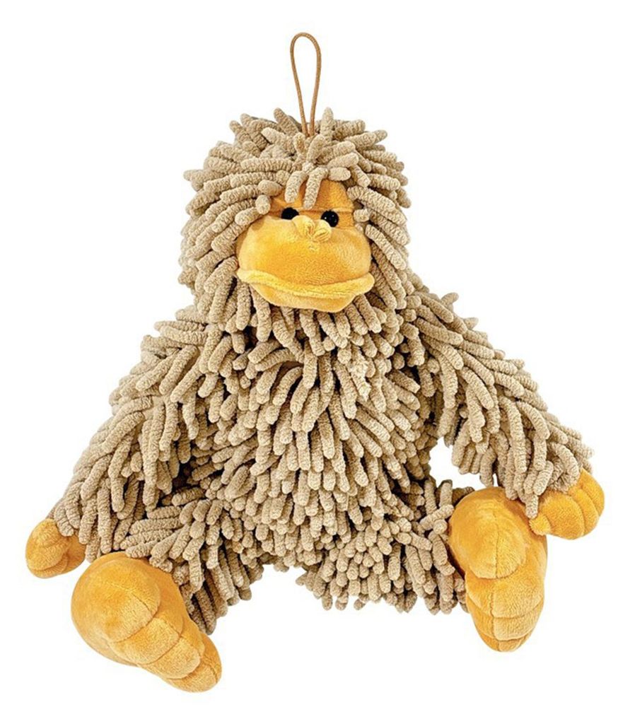 Gorilla-Handtuch aus Chenille, flauschig, dekorativ, saugfähig, mit niedlichem Gorilla-Motiv und Aufhängeschlaufe für Küche und Bad