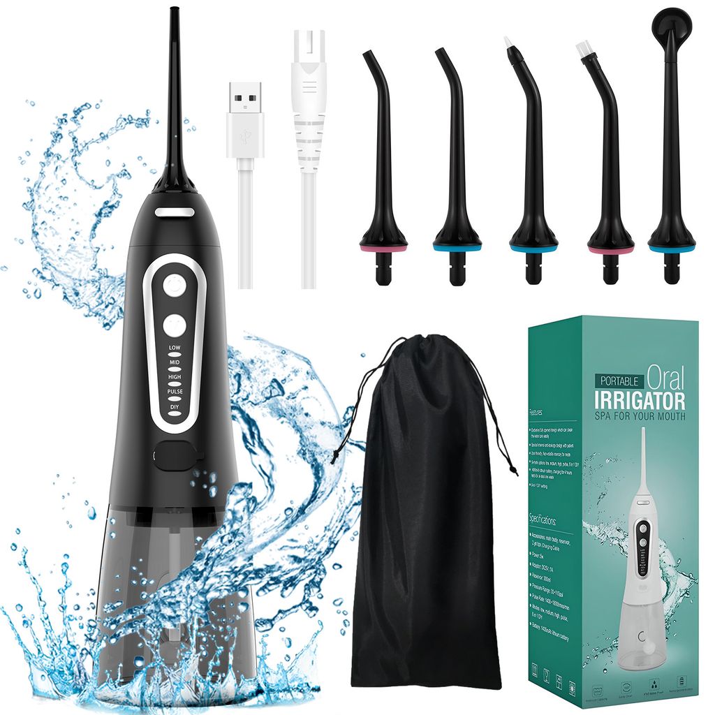 HDeye Professional Tragbarer Mundduschen 6 Aufsätze 300ml Produktbild 