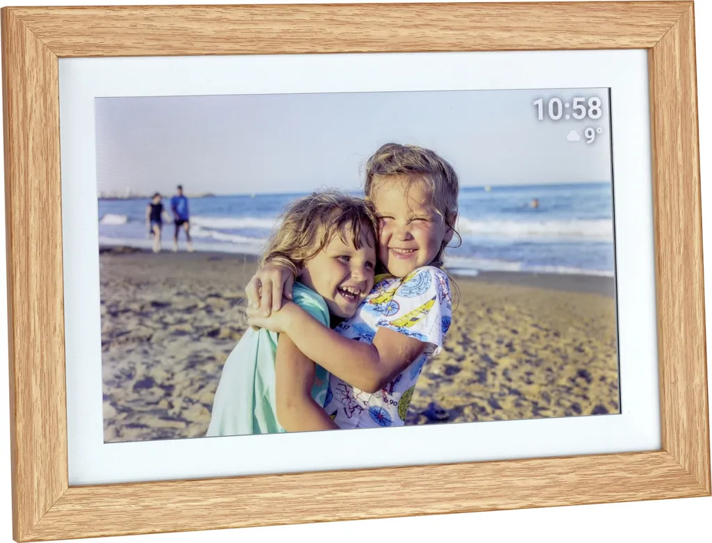 Cadre Photo Wi-Fi 32 Go TFA Dostmann Écran Tactile HD 10,1 Pouces Marron