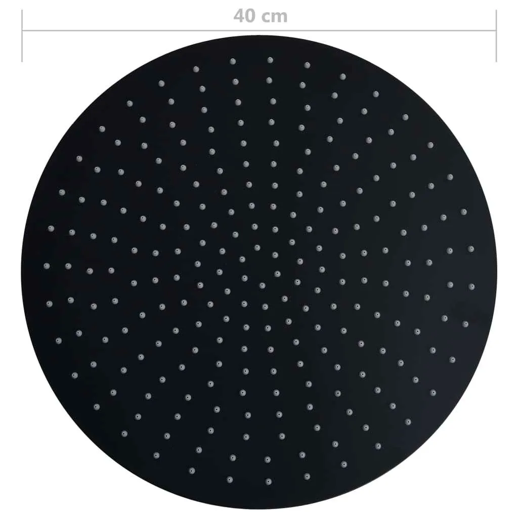 Soffione Doccia vidaXL 40cm Acciaio Inox Nero - Offerta Imperdibile - 6