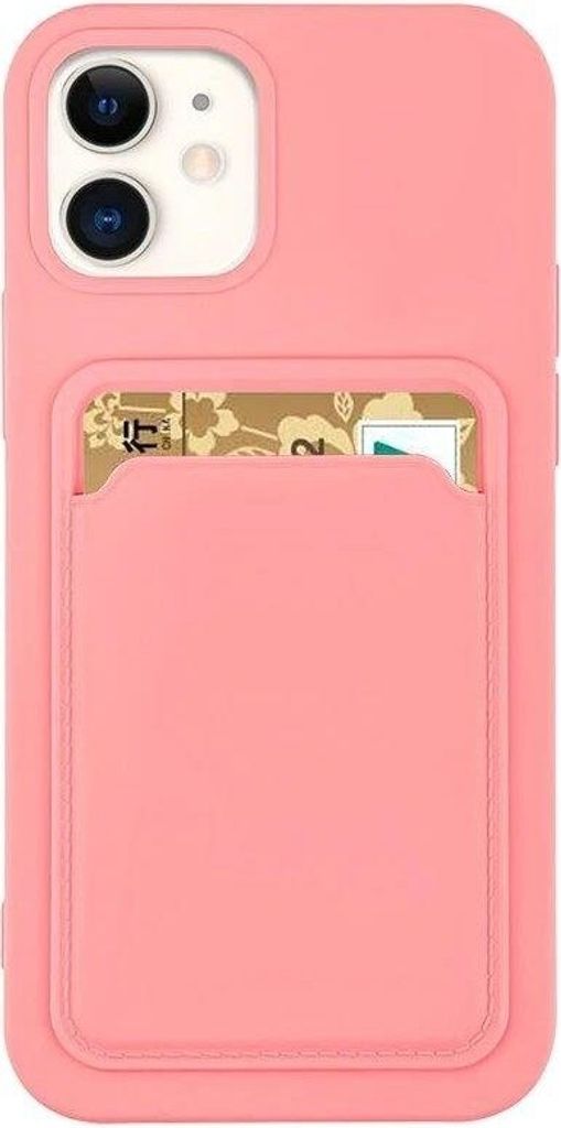 Kartenetui Silikon Geldbrse Geldbrse mit Kartenfach Dokumenten fr Samsung Galaxy S21 Ultra 5G pink Handyhlle