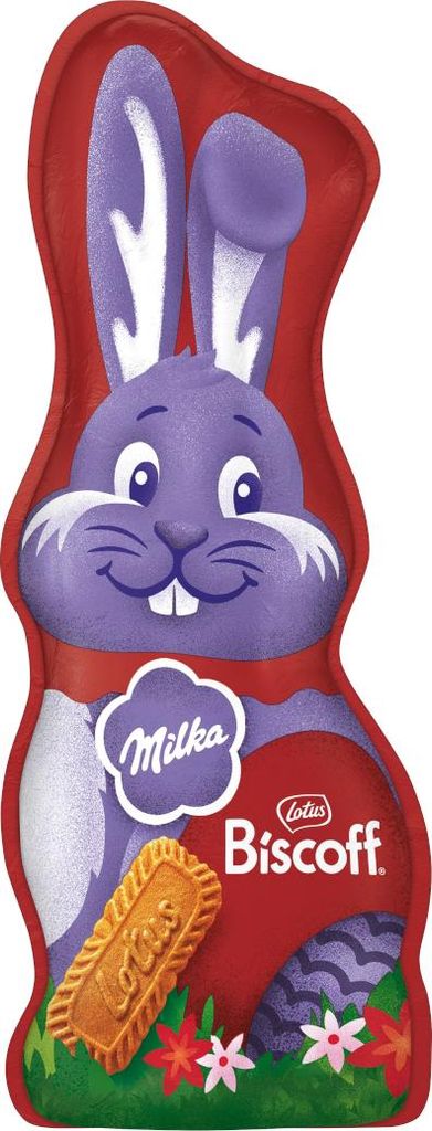 Milka Schmunzelhase Biscoff Hohlfigur Alpenmilchschokolade Packung 95g