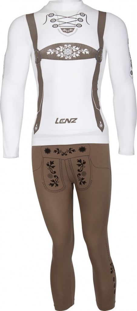Lenz Unterwäsche Set Hansi Funktionsbekleidung, white/brown, Größe:L/XL