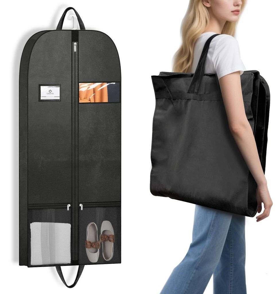 Schwarzer Kleidersack, 137 cm (54 Zoll), robustes Material, schützt die Kleidung, organisiert die Kleidung, praktisches Design, hält die Kleidung...