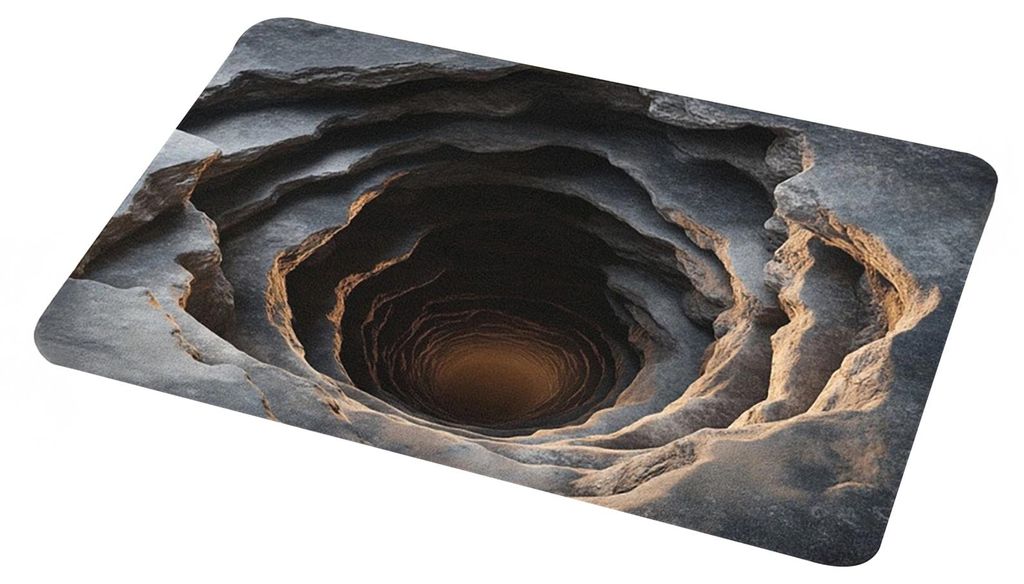 Bodenmatte mit 3D-Visualeffekt, rutschfest, stark saugfähig und schnelltrocknend, für Bad, Schlafzimmer, Wohnzimmer, Camping, Yoga, Eingangsberei...
