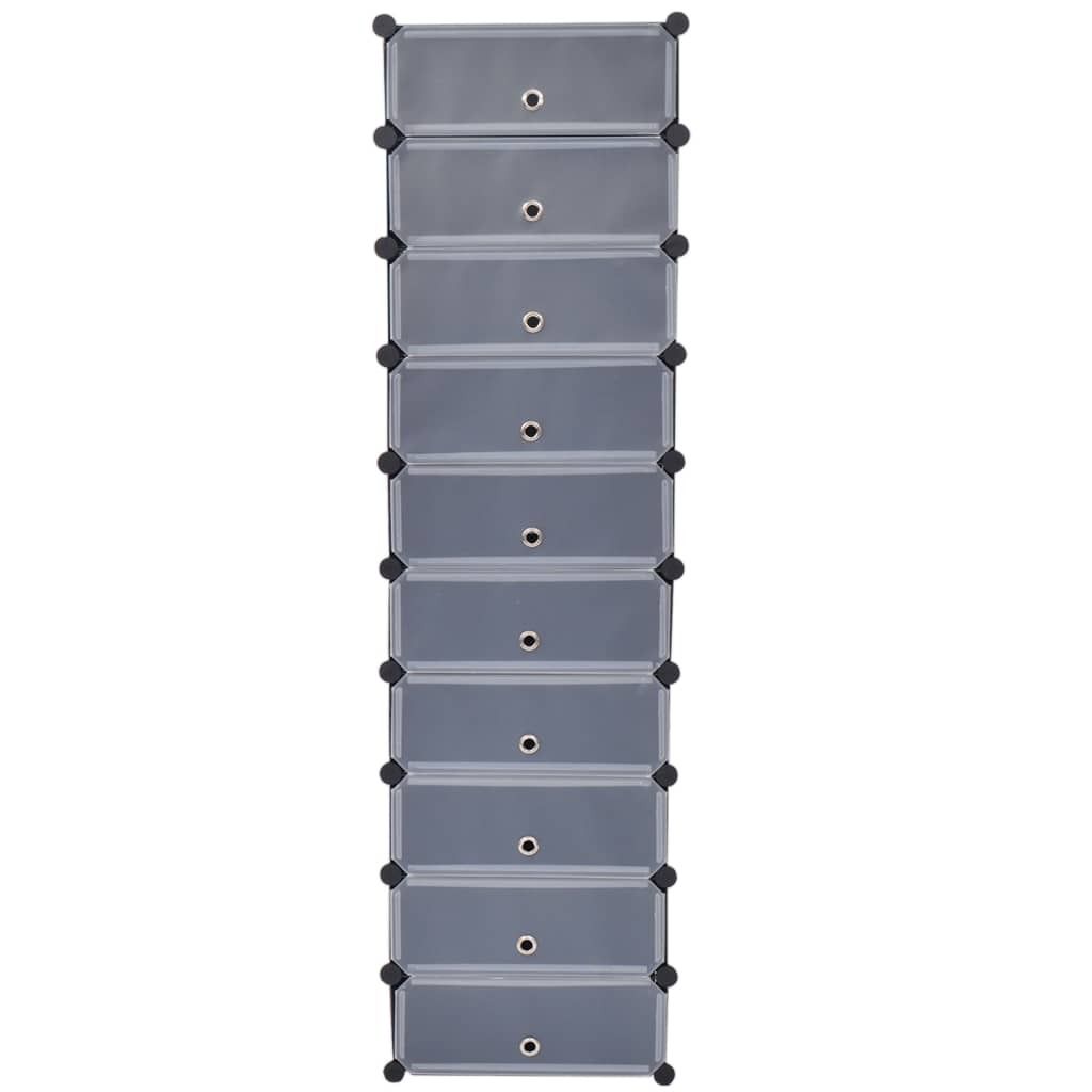 "im Sonderangebot" Schuh-Organizer Zusammenklappbar mit 10 Fächern Schwarz DEMöbel 7609263