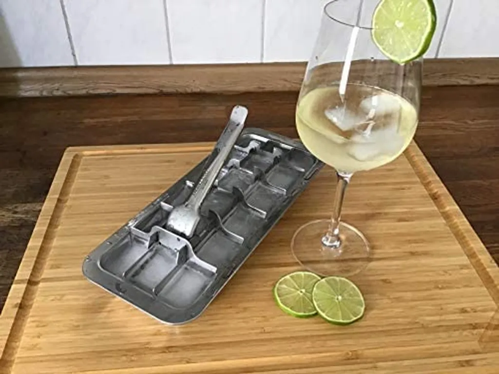 Dreiklang - be smart robusto stampo per cubetti di ghiaccio vassoio per cubetti di ghiaccio in acciaio inox di alta qualità con leva resistente e senza plastica in stile vintage - sostenibile e attento all'ambiente - 2
