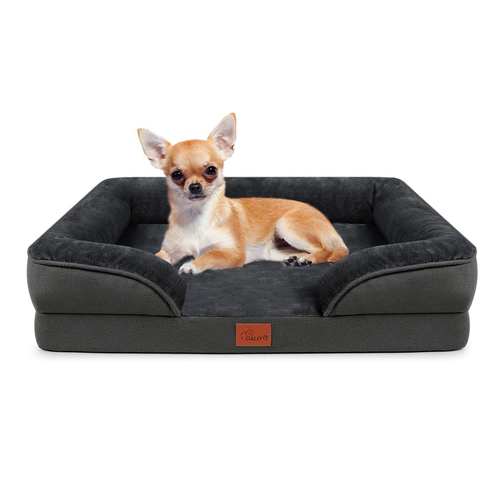 Tierbett orthopädisches Hundebett Memory Foam Ergonomisches Hundesofa, mit rutschfest abnehmbarem waschbarem Bezug
