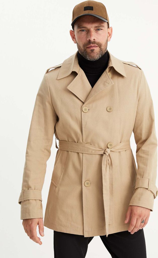 Leif Nelson Trenchcoat Herren Trenchcoat LN-456, Braun / XL