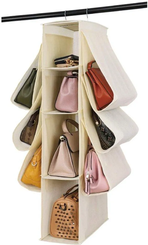 Organiseur de sac à main pour dressing, rangement penderie gain de place