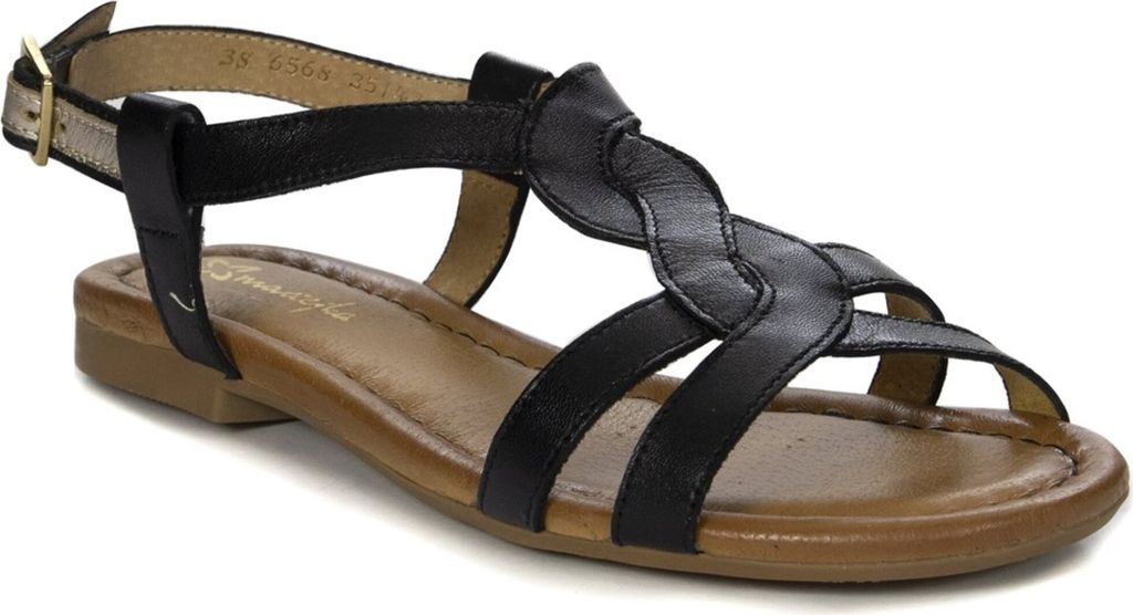 Schuhe Maciejka Damen Ledersandalen schwarz 0656801005