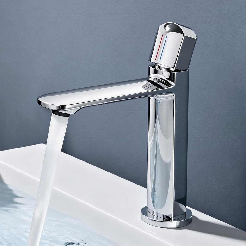 doporro Wasserhahn Bad Waschtischarmatur mit Auslaufhöhe 131mm Vollmessing-Körper Mischbatterie für Waschbecken Armaturen Badarmatur Silber 1190