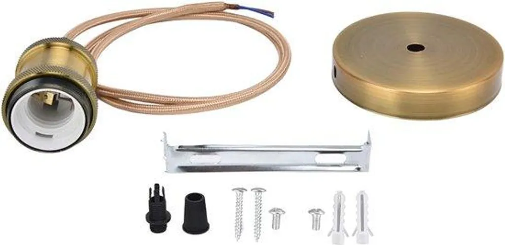 Luminaire de plafond E27 aluminium doré pour éclairage de séjour élégant