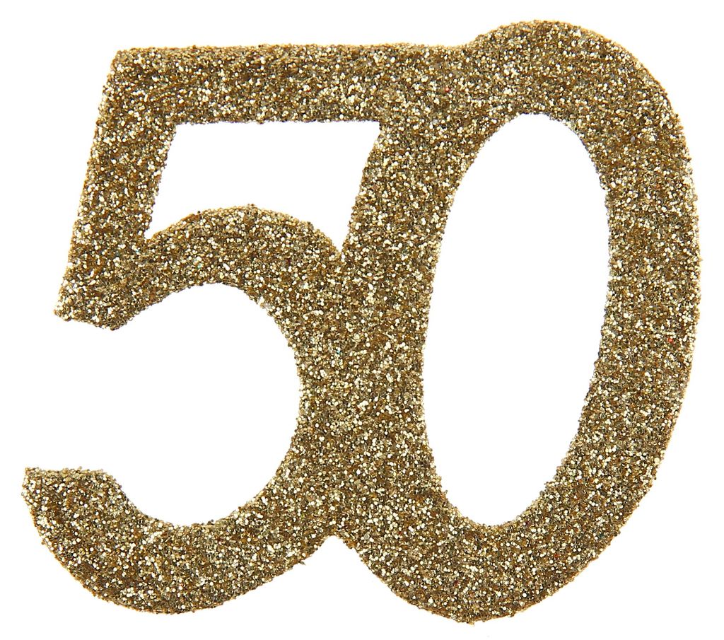 6 Glitter-Konfetti Streudeko 50 gold
