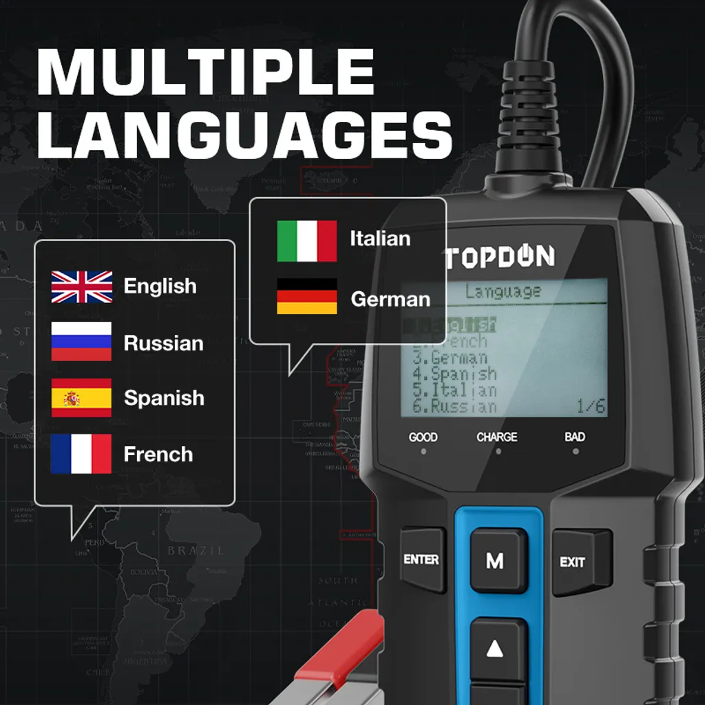 Tester Batteria Auto 12V BT100 Professionale - Diagnosi Accurata CCA - 4