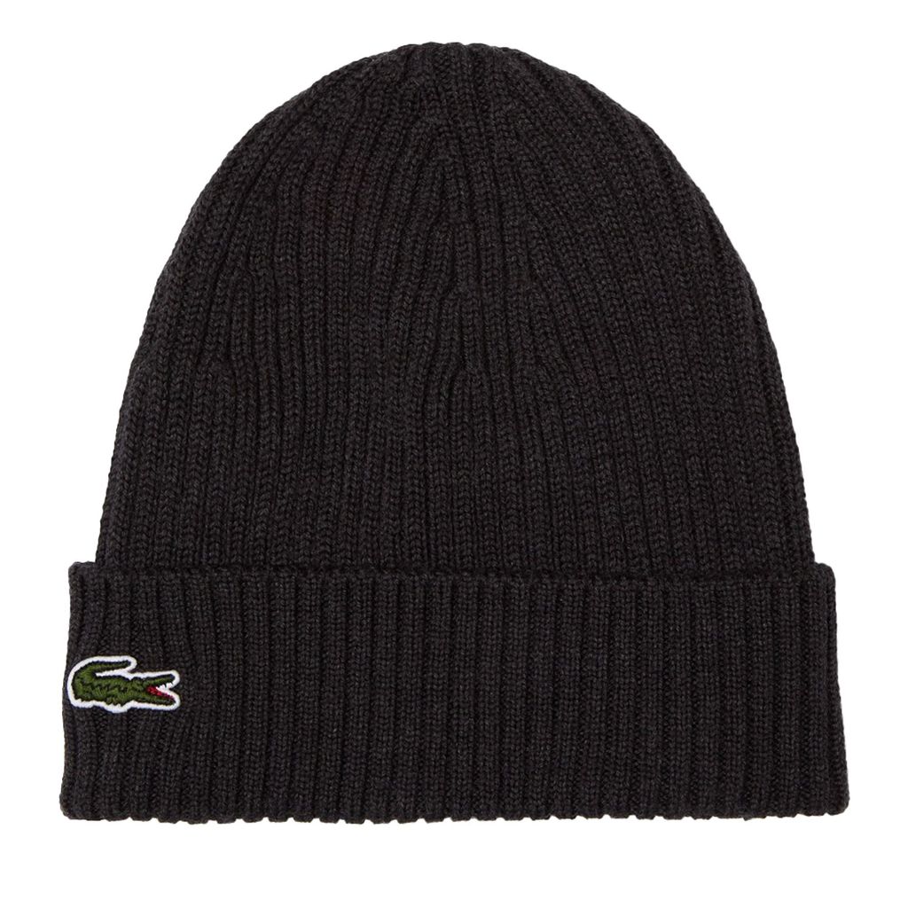 Lacoste - Lacoste Uni-Mütze grau, gerippte Wolle Produktbild 4