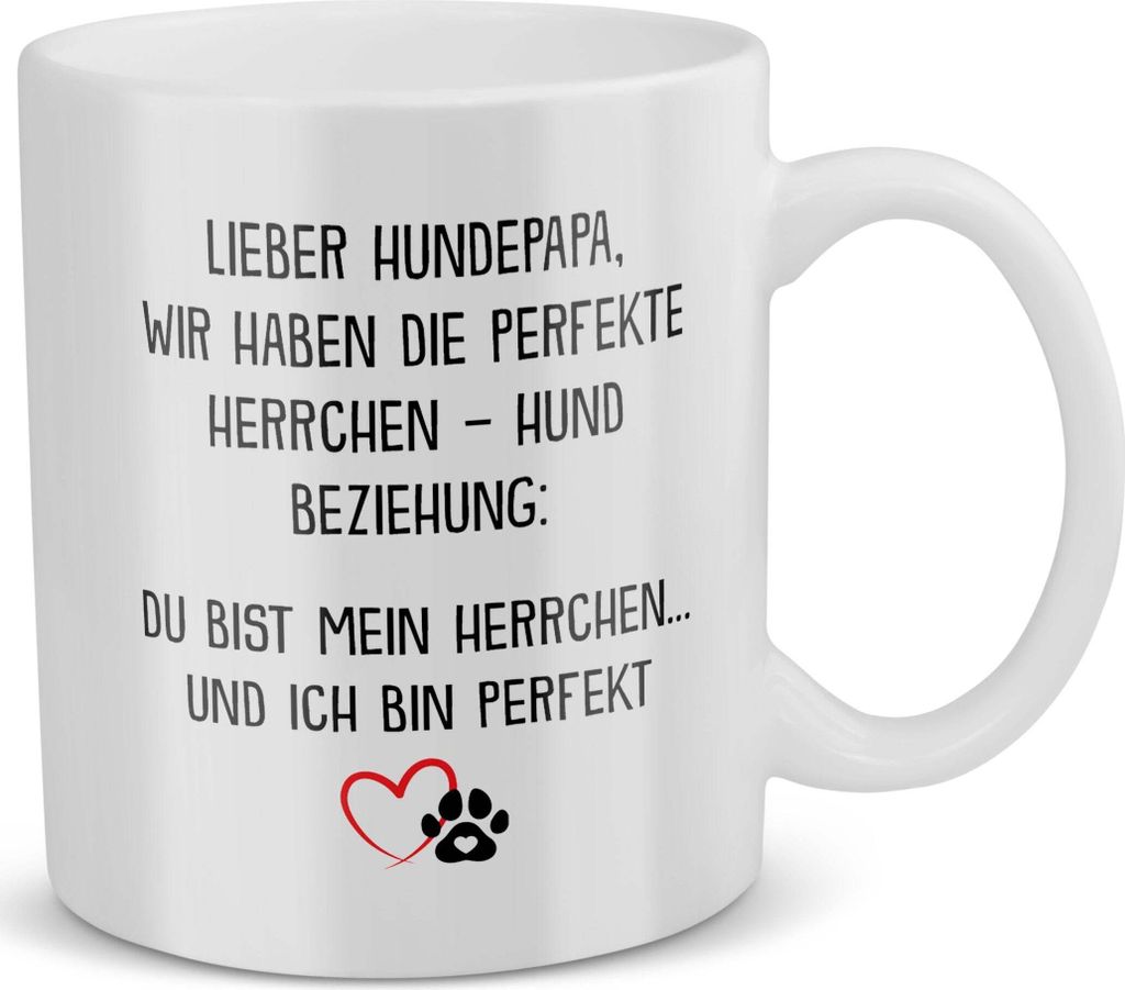 22Feels Bester Hundepapa Tasse Hund Herrchen Geschenk Männer Hundeliebe Welpe Kaffeetasse Haferl Geschenkidee Geburtstag Vatertag Weihnachten
