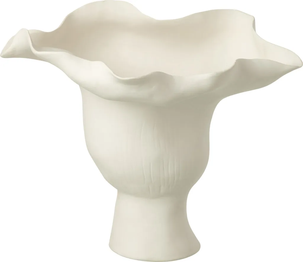 Grand Vase Design en Céramique Blanche Forme Helix Irrégulière J-Line