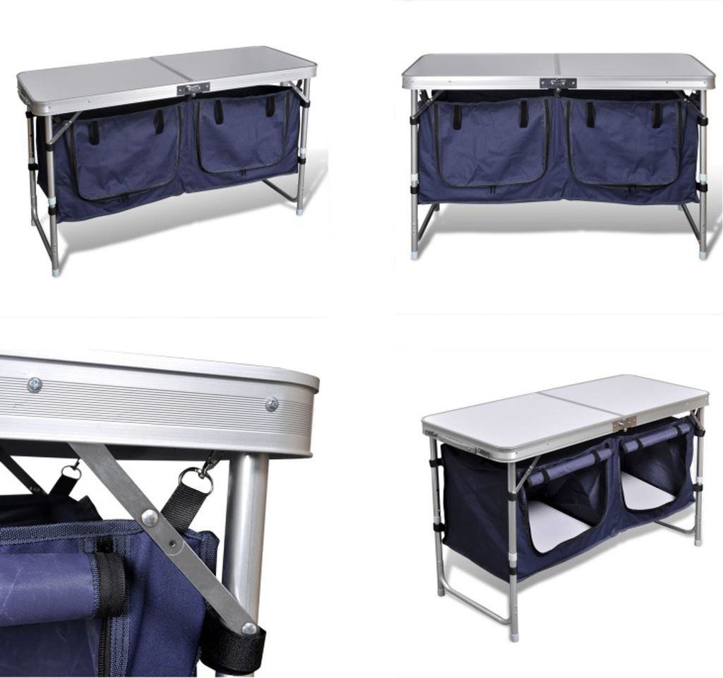 Campingmöbel Stauraum aus Aluminium zusammenklappbar - Camping Möbel - Camping Möbel - Campingschrank - Camping Küche