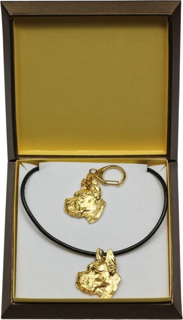 Collier et porte-clés Dogue Allemand Art-Dog solide anti-ternissement