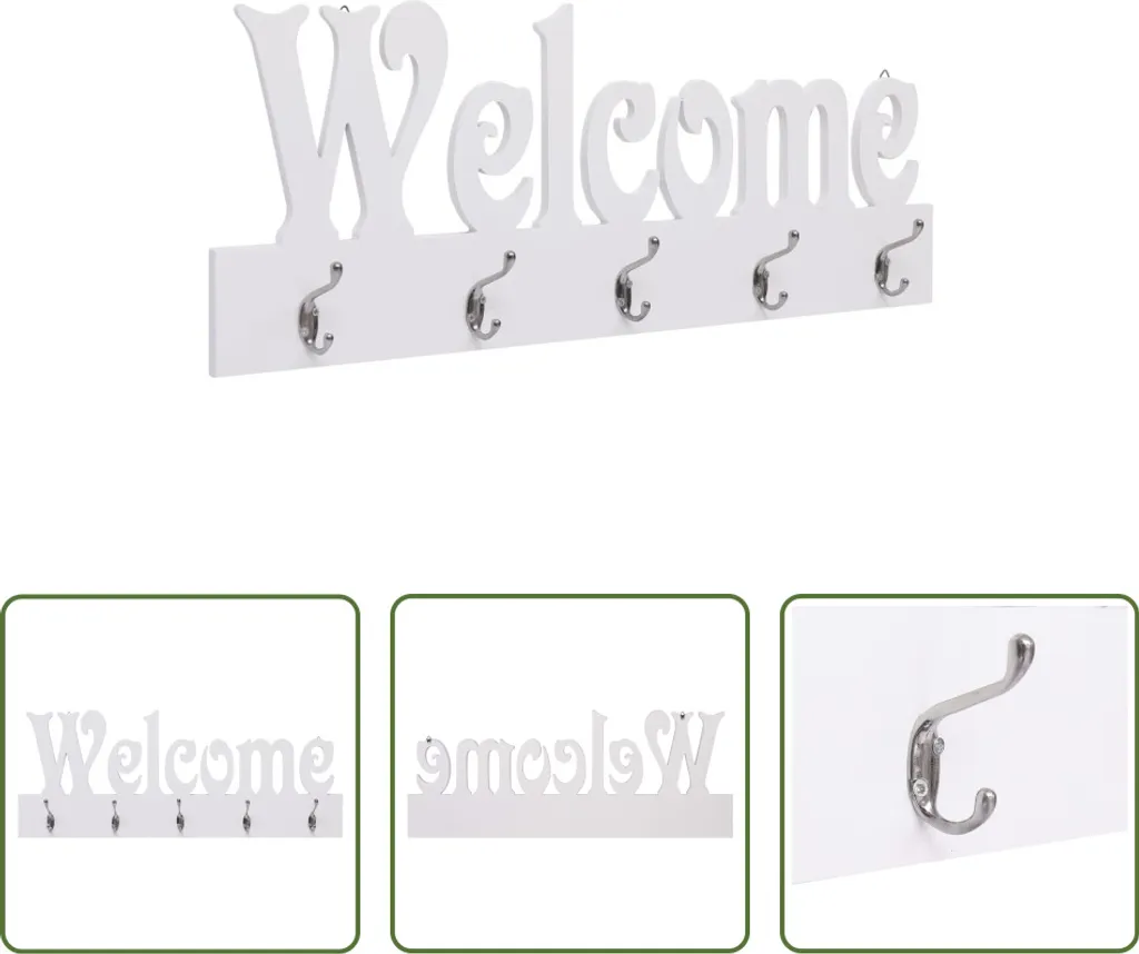 Rangement mural entrée blanc WELCOME pour optimiser vos petits espaces