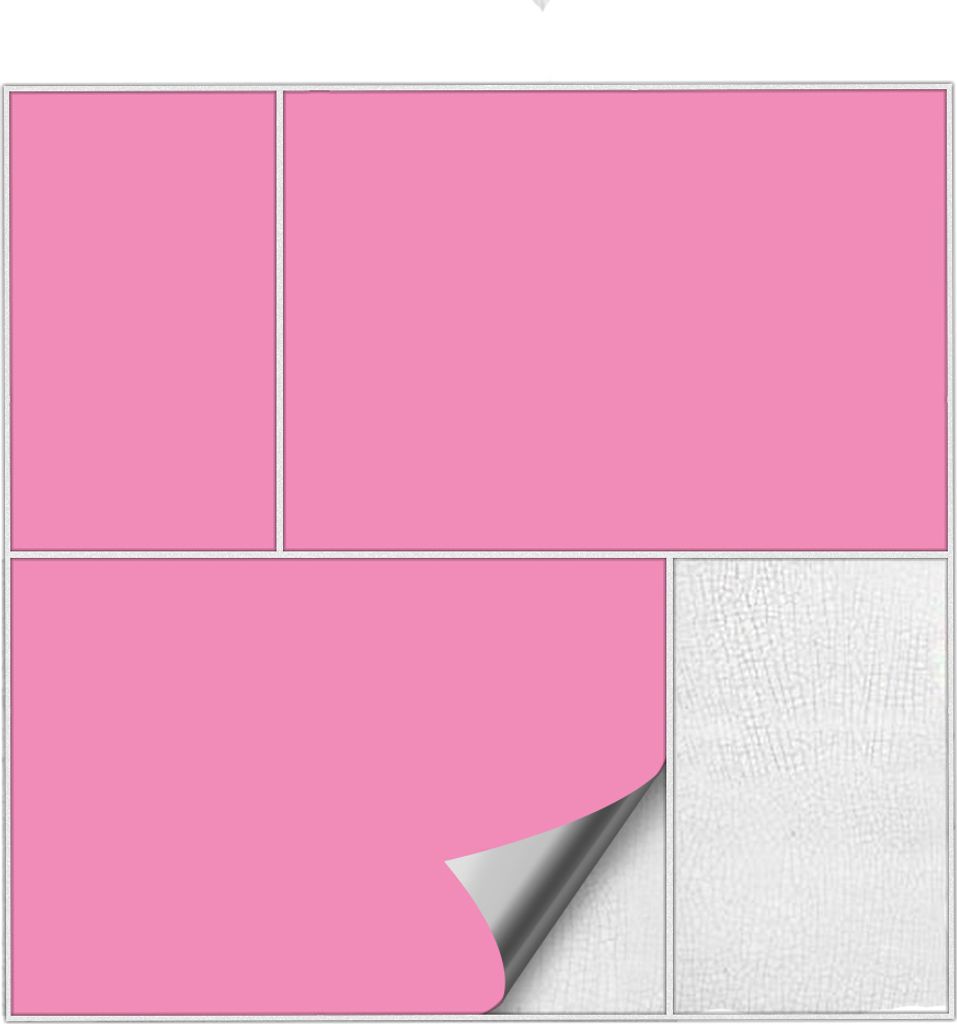 Kiwistar Fliesenaufkleber Hellrosa Seidenmatt - 3,5 x 20 cm - 50 Stück - Klebefliesen Fliesenmuster Stickerfliesen Wandfliesen überkleben