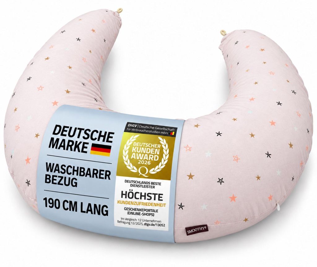 SMOOTHY Seitenschläferkissen & Stillkissen 155x30 cm, Rosa Produktbild 
