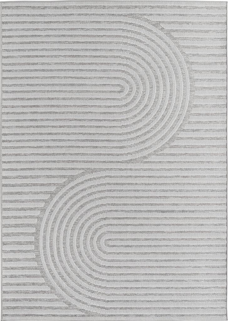 Teppich Outdoor Flachgewebe Boho Muster Polypropylen Balkon Grau Rechteckig 120x170 | Kadima Design