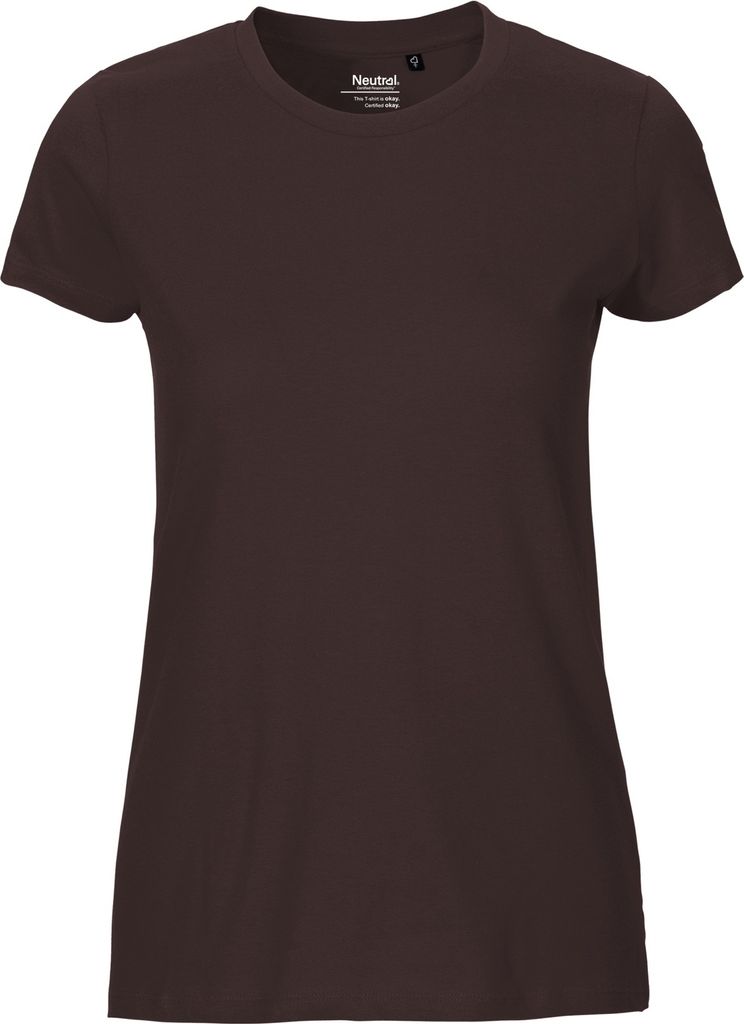 Neutral O81001 | damen Fitted T-Shirt / 100% Fairtrade-Baumwolle - Farbe: Brown - Größe: S