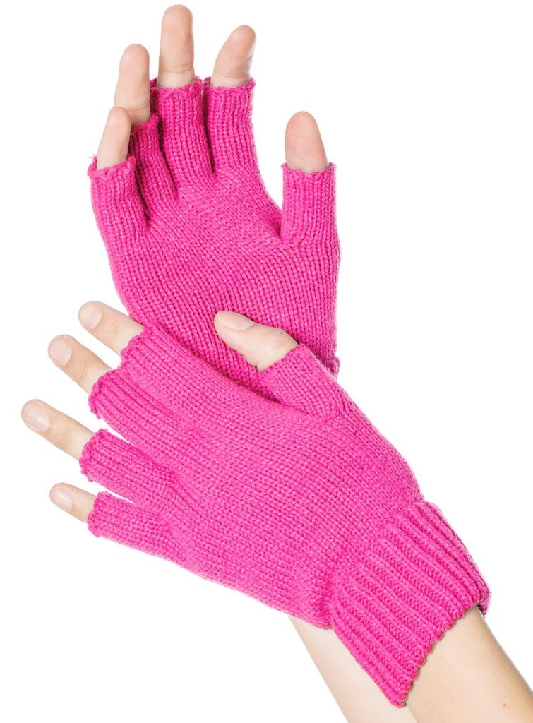 Fingerlose Strickhandschuhe pink Produktbild 