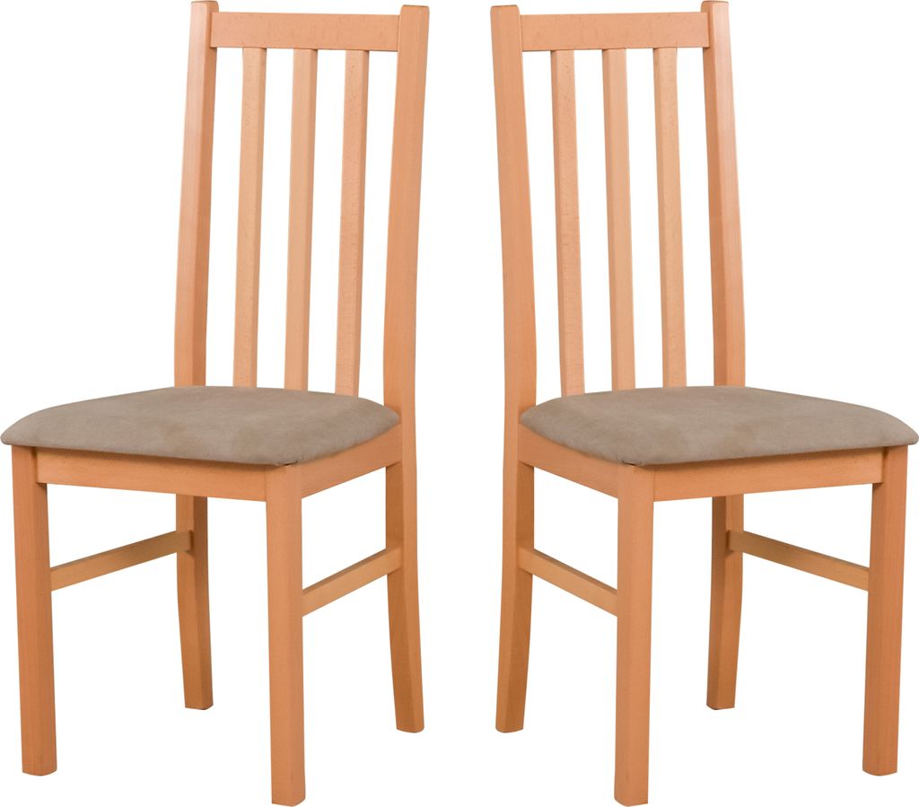 LeafDesign Küchenstühle 2er Set, Stuhl Buche Massiv, Esszimmerstuhl 120 kg, Stühle Esszimmer 2er Set, Holzstuhl, Esstischstühle, Natur Buche, S...