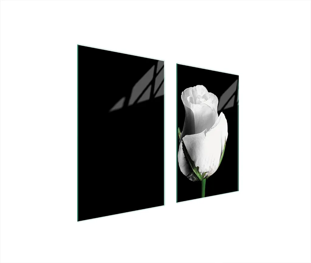 Set 2 Copri Fornelli Vetro 75x52 Rosa Nero | Offerta Piastra Tagliere
