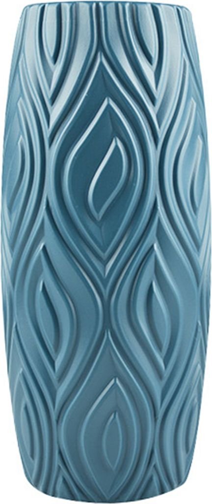 Blume Vase Elegant Unbreakable Plastik kreativer nordischer Keramik -Look Vase für Esstisch-Blau
