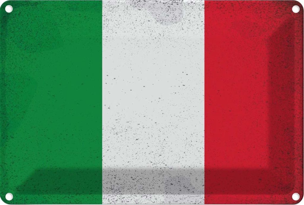 vianmo Blechschild 12x18 cm Italien Italy Vintage Flagge Fahne Wappen