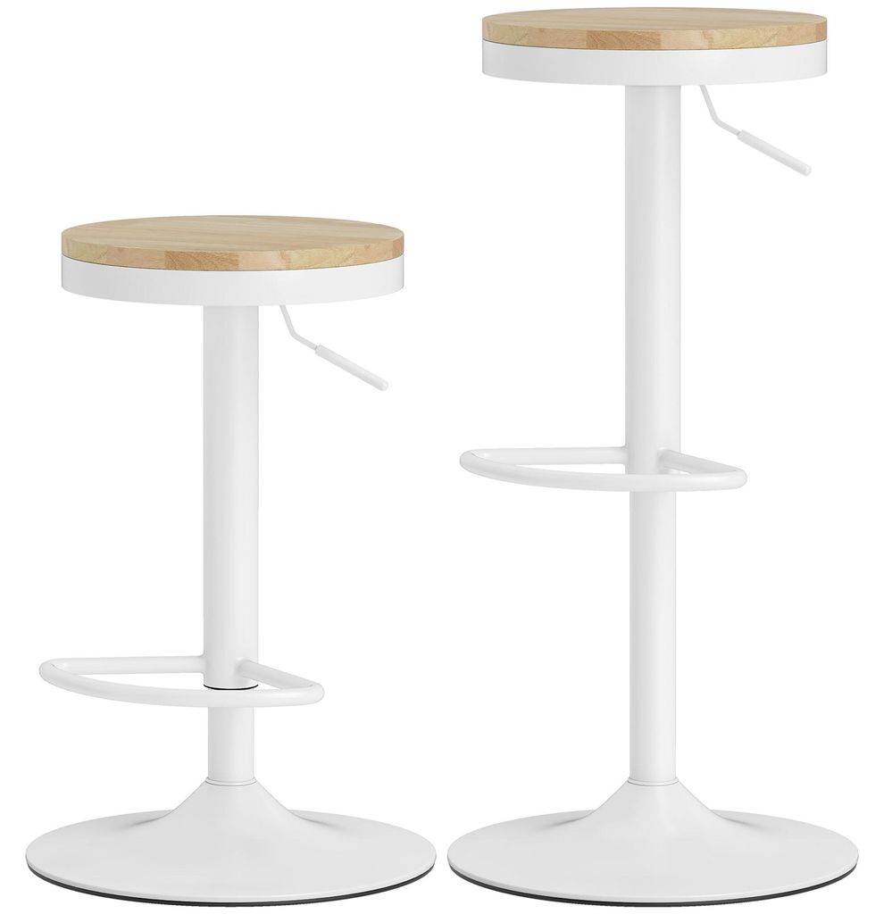 HOMCOM Barkrukset, 2 stuks, in hoogte verstelbaar, 360° Productafbeelding 
