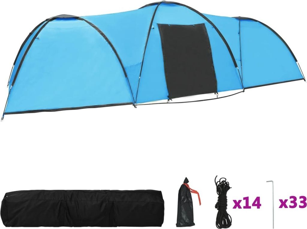 vidaXL Camping-Zelt Iglu 650x240x190 cm 8 Personen Blau Produktbild 