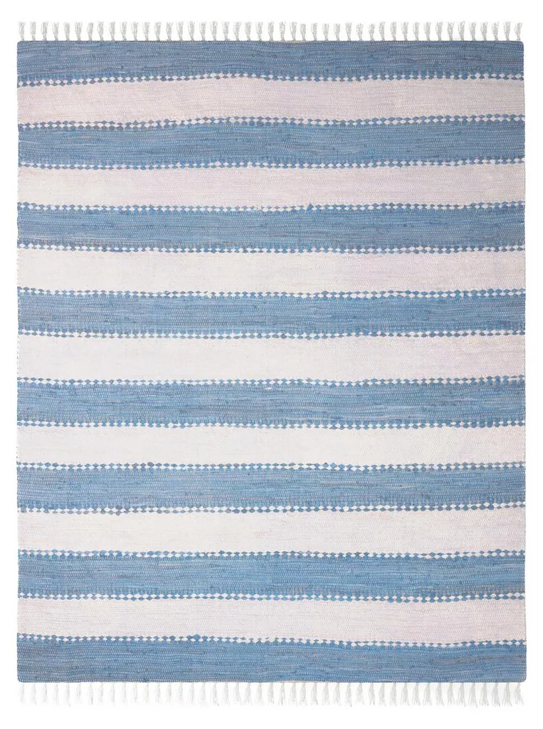 Grand Tapis de Salon 140x200 cm Ashram Hellblau à Poils Courts Bleu