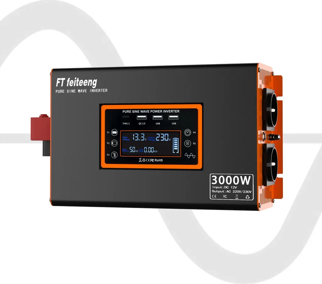 Onduleur 5000W Puissant et Stable - Double Prise EU et Sortie 3000W Réelle