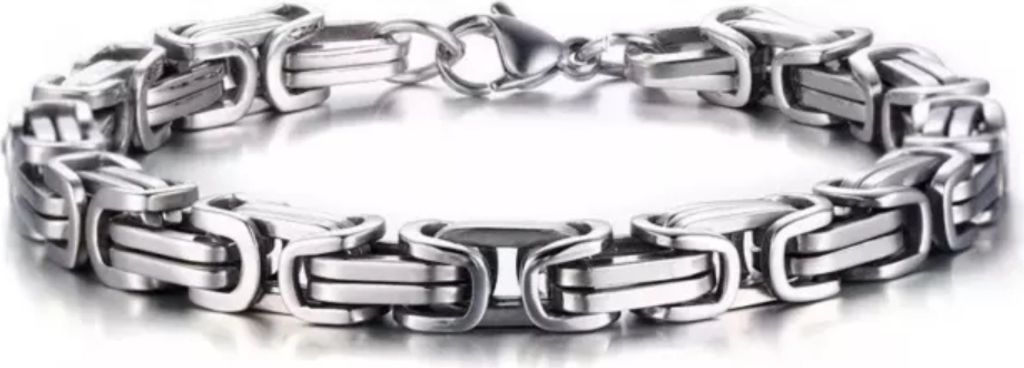 Gliederarmband Massiv Edelstahl Silber Farben Produktbild 
