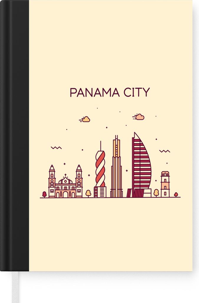 MuchoWow Notizbuch Tagebuch Haushaltsbuch Notebook A5 Panama - Skyline - Südamerika - Notizblock - Notizheft - Notebook - Schreibblock - Papier