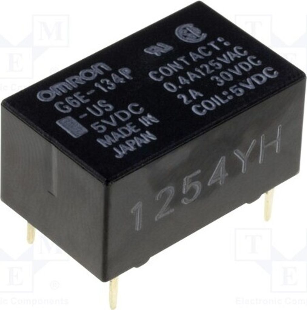 1x Relais: elektromagnetisch 0,4A/125VAC USpule : 12VDC Mini G6E-134P-US 12VDC E