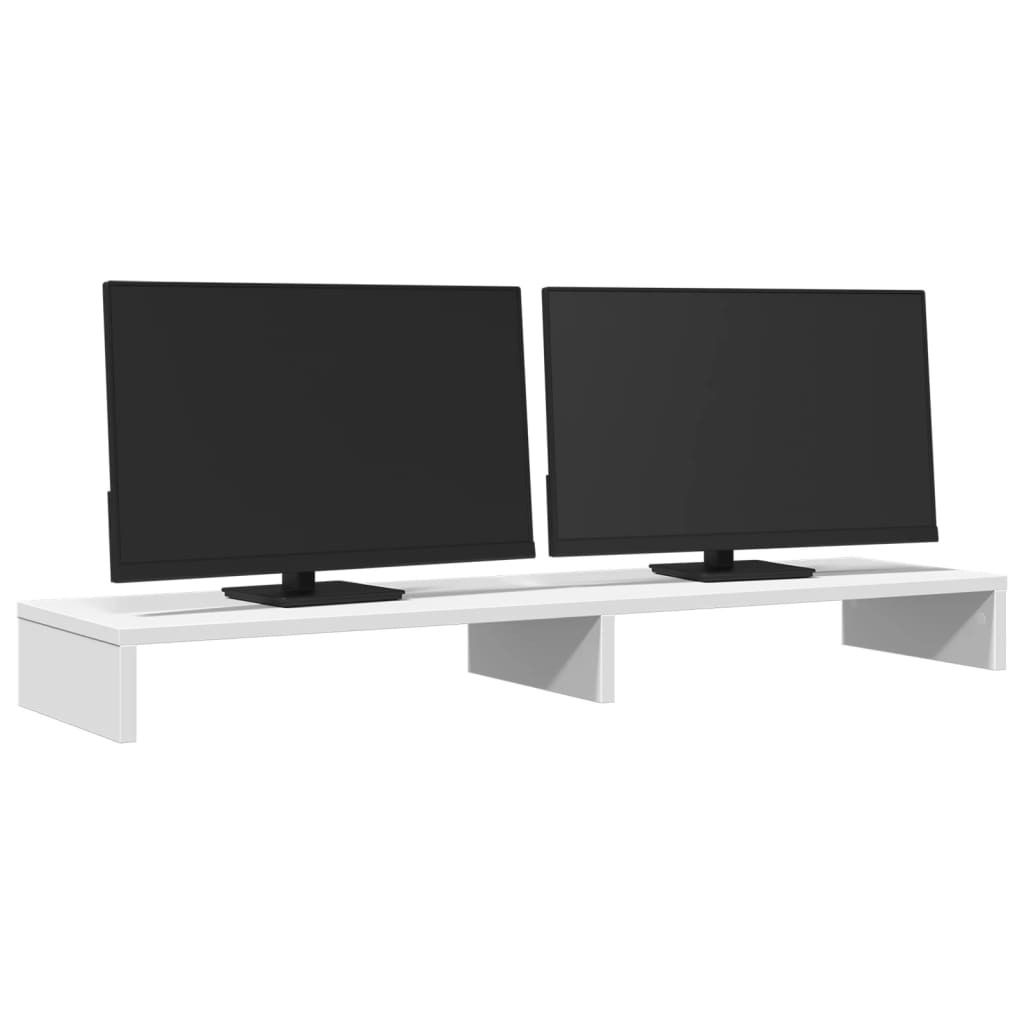 vidaXL Podstawa pod monitor biała 100x27x10 cm Materiał Zdjęcie produktu 2
